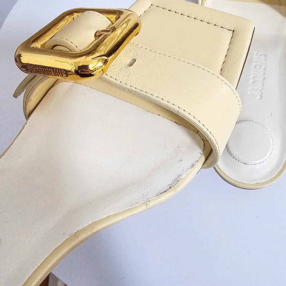 Jacquemus geometric buckle  mule slides  Les Sandales Regalo Basses Size 38 - Picture 11 of 13